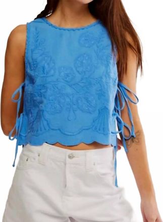 Free People Faded Gardens Tank In Blue