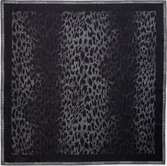 Gucci Printed Silk Twill Carr&eacute;, Black