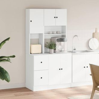 Berkfield Home Kitchen Cabinet White 95x50x180 cm Engineered Wood | Size: 95 x 50 x 180 cm