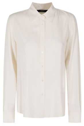 Seventy Cream Classic Collar Extended Back Hem Silk Shirt