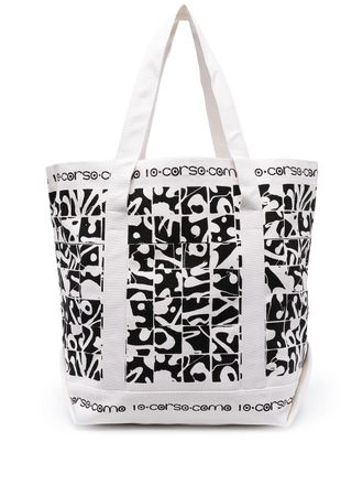 10 Corso Como Chaoslight canvas graffiti tote - women - Canvas - One Size - Neutrals
