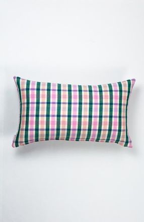 Archive New York Handwoven Classic Plaid Rectangle Cotton Throw Pillow in Green at Nordstrom, Size 12X20