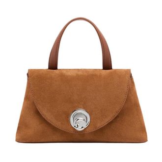 Coccinelle Nikla Suede Bimaterial Small - Dames - Handtassen - Bruin - ONE Size - Leer - Tassen