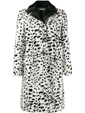 Miu Miu polka dot printed coat - White