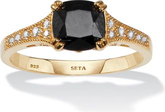 Palm Beach Jewelry 12 TCW Spinel Gold-Plated Sterling Silver Ring