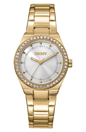 DKNY Essential Glitz Bracelet Watch, 30mm in Silver/Gold Tone at Nordstrom