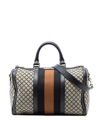 Gucci 2016-2025 Medium Diamante Canvas Web Joy Boston Bag satchel - Marrone