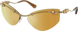 Swarovski Cat-eye Zonnebril - Dames - Zonnebrillen - Geel - 61 MM - Accessoires