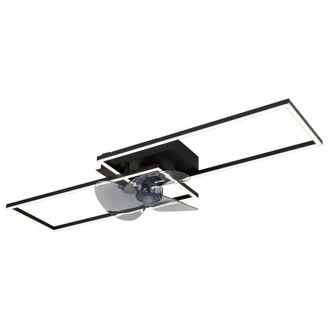 Netlighting Tatjana Ceiling Fan Black 2x LED Dimmable 3000-6500K Remote Timer
