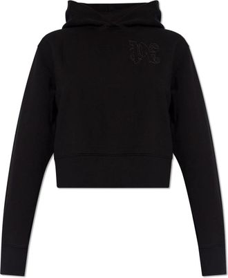 Palm Angels Hoodie met Logo - Dames - Hoodies - Zwart - S - Katoen - Hoodies & sweatvesten