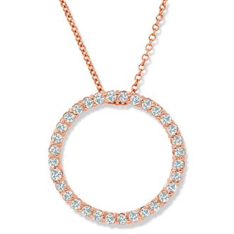 Pompeii3 1/2ct Circle Diamond Pendant 14K Rose Gold