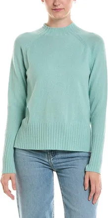 Fort&eacute; Cashmere Hi Low Rib Trim Funnel Neck Cashmere Sweater