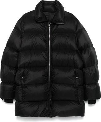 Rick Owens Turtle raincoat - men - Cotton/Spandex/Elastane/Recycled Polyamide/Virgin Wool/Goose Down/Duck Feathers - 52 - Black