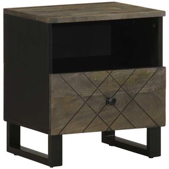 vidaXL Bedside Cabinet Black 40x33x46 cm Solid Wood Mango Vidaxl