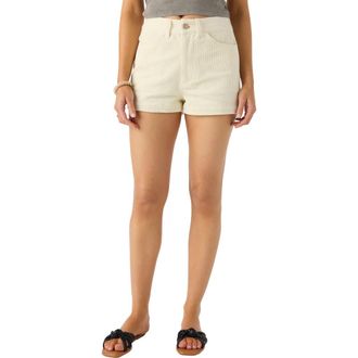 O'Neill Langford High Waist Corduroy Shorts in Winter White at Nordstrom, Size 30