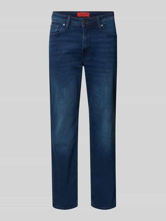 Jack & Jones Jack & Jones Straight Fit Jeans aus Baumwoll-Mix Modell CLARK ORIGINAL in Dunkelblau, Gr&ouml;&szlig;e 27/30