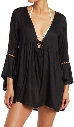 Boho Me Lace Inset Tunic in Black at Nordstrom Rack, Size Medium