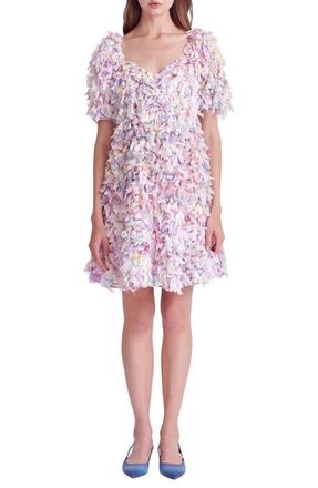 English Factory Textured Ribbon Minidress in Mauve at Nordstrom, Size X-Small
