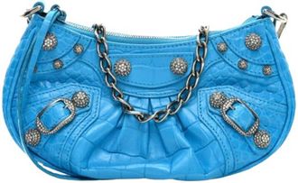 Balenciaga Le Cagole Metallic Blue Calfskin XS