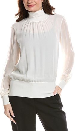 Lafayette 148 New York Turtleneck Silk Blouse