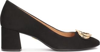 Kazar Nubuck pumps met een brede hak - Dames - Pumps - Zwart - 36 1/2 EU - Leer - Schoenen