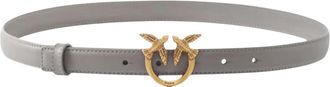 Pinko Belts, female, Gray, S, Love Birds Leather Belt Taupe