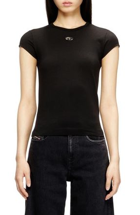 Diesel T-Angie-OD Embroidered Oval D Cutout T-Shirt in Deep/black at Nordstrom, Size Xx-Small
