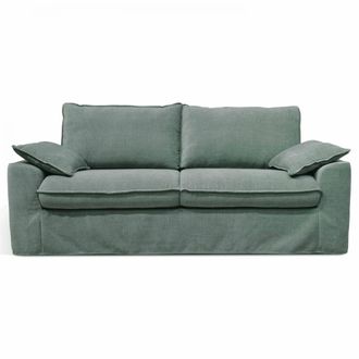 Oviala Canap&eacute; de 3 plazas en Alfombra texturizada verde gris L 205 cm