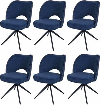 Hhg Hhg - Juego De 6 Sillas De Comedor 597, Silla De Cocina Tapizada, Giratoria Con Retorno Autom&aacute;tico, Tela/textil (420 G/m&sup2;) Oeko-tex, Gris Claro