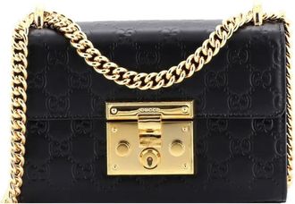 Gucci Padlock Shoulder Bag Guccissima Leather Small crossbody bag - Nero