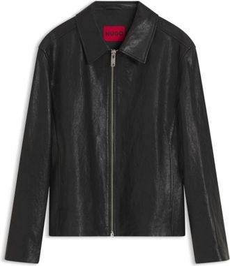 HUGO BOSS Regular-fit jacket in nappa leather