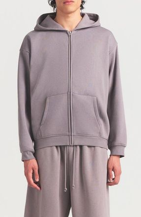 SKIMS Relaxed Zip-Up Lounge Hoodie in Z/dnushadowdnu at Nordstrom, Size Xxx-Large
