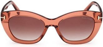 Tom Ford Linda Brown Gradient Cat Eye Ladies Sunglasses FT1285 42F 53