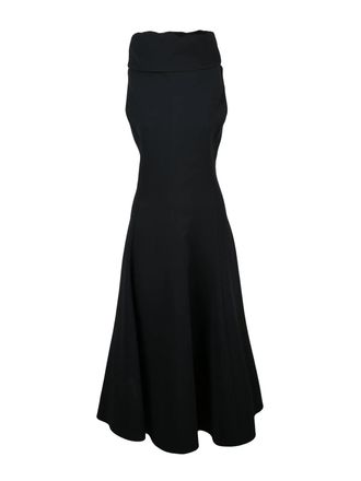 Jacquemus Long Flared Black Dress With Fitted Bodice And Fluid Movement