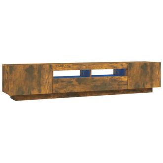 vidaXL Vidaxl - Set De Muebles Tv Con Leds 2 Pzas Contrachapada Roble Ahumado