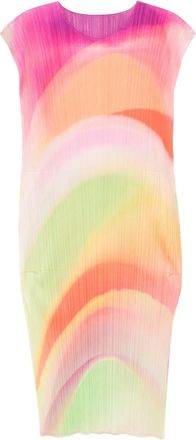 Pleats Please Issey Miyake Jurk met V-hals - Oranje