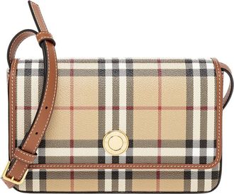 Burberry Hampshire E-Canvas & Leather Shoulder Bag