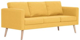 vidaXL Vidaxl - Sofá de 3 plazas de tela amarillo
