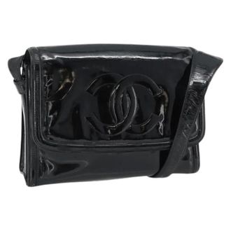 Chanel Pre-owned Cross Body Bags, female, Black, Size: ONE SIZE Pre-owned Patent Leather Shoulder Bag