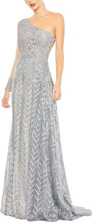 Mac Duggal Embellished One Shoulder A Line Gown