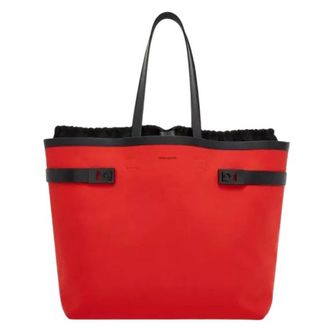 Ferragamo Gancini Buckles Canvas Tote Bag
