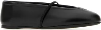 Miu Miu Womens Black Leather Ballerinas Sneaker Calf