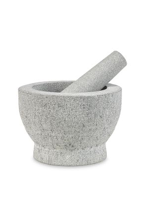 Homeware M&ouml;rserset, Grau, Stein, 12 cm, Geschirr, Tischkultur & Serviergeschirr, Gew&uuml;rzm&uuml;hlen & Streuer