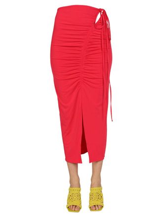 Self Portrait Ruched Midi Skirt
