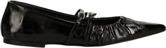 Msgm Msgm, Schoenen, Dames, Zwart, 37 EU, Leer, Schoenen > Flats > Ballerinas