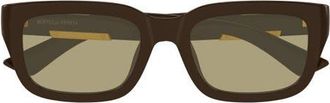 Bottega Veneta 54mm Rectangular Sunglasses in Brown at Nordstrom