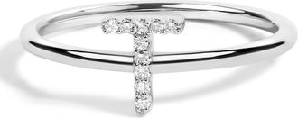 House of Brilliance 10K Gold Diamond Accent Initial A-Z Ring