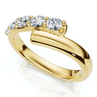 Pompeii3 Bypass 3/8Ct Diamond Fashion Anniversary Ring 14k Gold Lab Grown