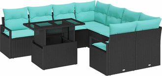 vidaXL Conjunto De Sof&aacute; De Jard&iacute;n 9 Uds. 8-n&uacute;mero De Plazas Vidaxl