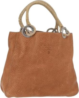 Prada Pre-owned Handbags, female, Brown, Size: ONE SIZE Pre-owned Vintage Leather Handbag